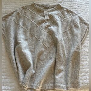 NWT Ann Taylor Loft Modern Poncho Oatmeal XS/S